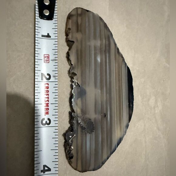 Gray Black Agate Slice Geode Decor Crystal Cut Polished Natural Stone 4” - Picture 8 of 17